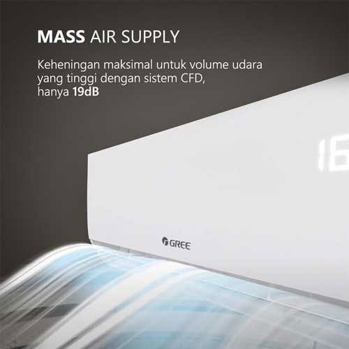 Gree AC Split ( AC Dinding ) Inverter SmartClean F5S Series 0.5 PK ( 1/2 PK ) R32 250 Watt - GWC-05F5S | GWC05F5S | 05F5S